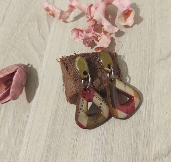 pendientes triangulo cuadros