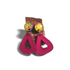 Triángulos fucsia y amarillo